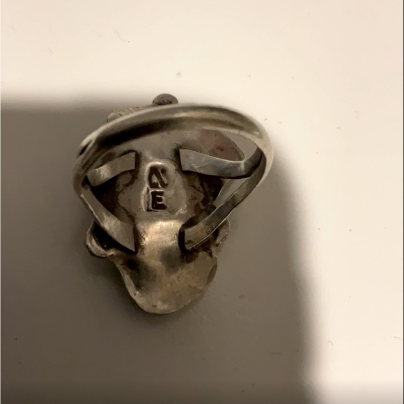 Genuine Authentic Navajo Silver Turquoise ring. Stamped NE. Size 6 - Picture 7 of 9